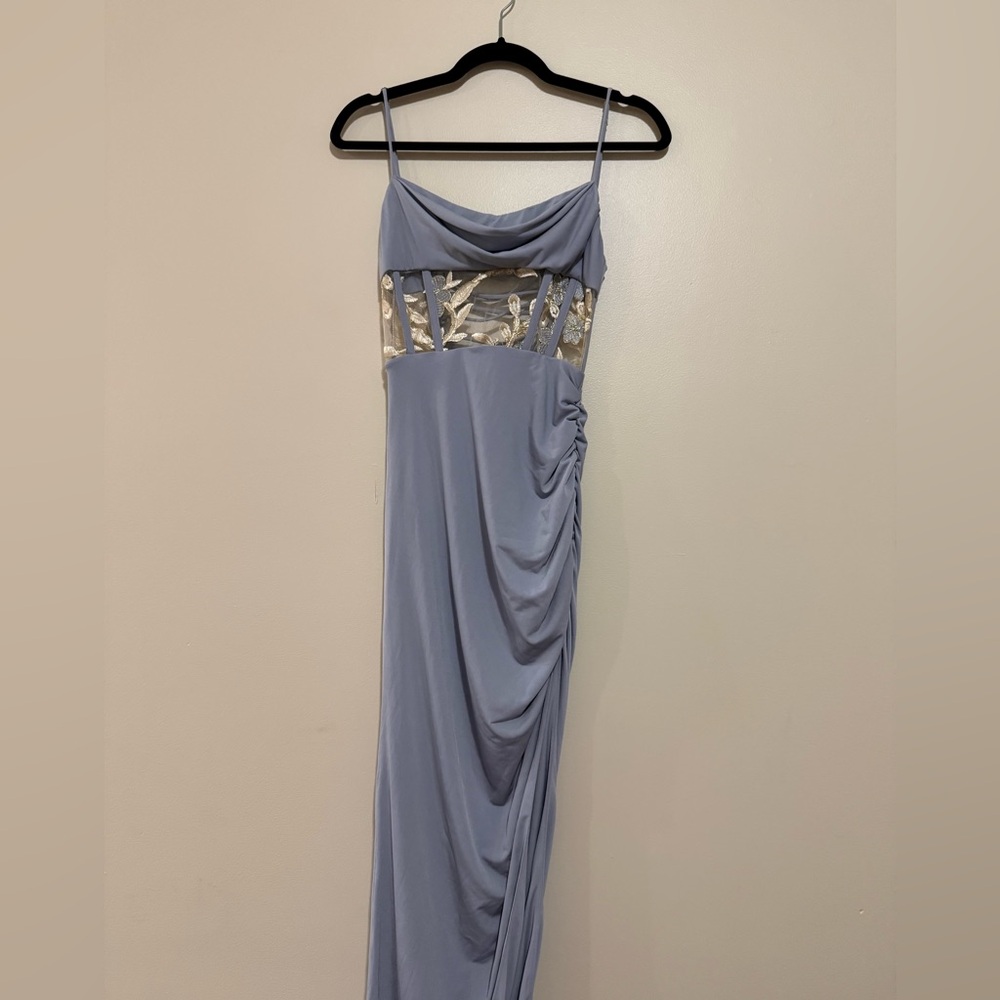 Lucy in the Sky Light Blue Backless Dress